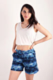 Kadın Desenli Kısa Şort