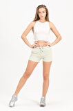 Kadın Fıstık Yeşil Şort Mini Spor Şort