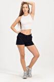 Kadın Lacivert Şort Mini Spor Şort