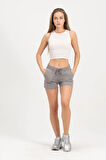 Kadın Taş Rengi Şort Mini Spor Şort