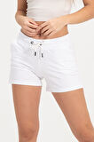 Kadın Beyaz Şort Mini Spor Şort