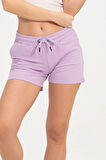 Kadın Mor Şort Mini Spor Şort
