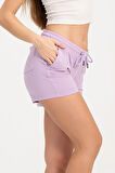 Kadın Mor Şort Mini Spor Şort