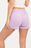 Kadın Mor Şort Mini Spor Şort