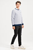 Erkek Bisiklet Yaka Lacivert Kazak Sweatshirt