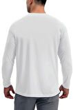 Erkek Beyaz Basic Uzun Kollu Tişört Sporcu Body T-shirt