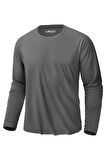 Erkek Antrasit Basic Uzun Kollu Tişört Sporcu Body T-shirt