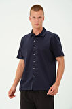 Erkek Metal Düğmeli Yazlık Kısa kollu Gömlek