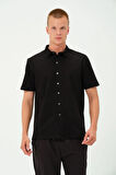 Erkek Gömlek - Kısa Kollu Gömlek, Yazlık Gömlek, Metal Düğmeli Tasarım