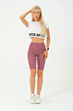 Kadın Kısa Tayt Toplayıcı Yüksek Bel Kısa Tayt Esnek Spor Tayt