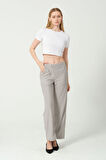 Kadın Yüksek Bel Bol Paça Pantalon