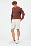 Erkek Düz Renk Regular Fit Bermuda Şort