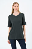 Kadın Bisiklet Yaka Kısa Kollu  Basic T-Shirt - İnterlok Kumaş