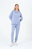 Kadın Yumuşak Kumaş Kapşonlu Eşofman Takımı