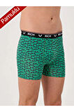 Erkek Kutulu Pamuklu Esnek Kumaş Likralı Boxer