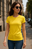 Kadın %100 Organik Pamuklu Relaxed Yıkamalı T-shirt Bisiklet Yaka Kısa Kollu Kadın Basic Tişört