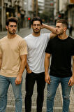 Erkek 3'lü Paket Siyah-Beyaz-Bej %100 Pamuk Oversize Tişört Basic Bisiklet Yaka Kısa Kollu T-Shirt