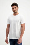 Ekru Erkek Yıkamalı Basic T-shirt