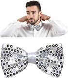 Gümüş Payetli Pullu Papyon