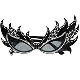 Taşlı Siyah Alev Parti Gözlüğü