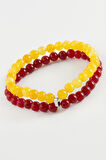 Sarı Kırmızı Doğaltaş Bileklik 6 mm