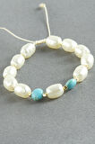 Turkuaz Taşlı İnci Bileklik