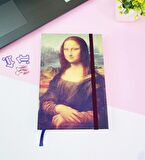 Mona Lisa Tasarımlı Kalın Kitap Görünümlü Defter