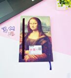 Mona Lisa Tasarımlı Kalın Kitap Görünümlü Defter