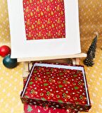 Özel Bez Çantalı Ve Kutulu Kırmızı Yılbaşı Seti