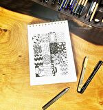 17X23Cm Sketch Book - Eskiz Defteri - Spiralli Tutuş / Grenli Sert Tasarım Kapak