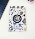 21x14Cm Üstten Spiralli Sketch Book - Eskiz Defteri - Siyah Sayfa - 260 Gr - 56 Yaprak