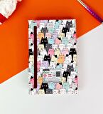 Sevimli Kedi Kalın Kitap Görünümlü Defter