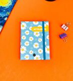 Mavi Papatya Tasarımlı Sert Kapaklı Mini Defter
