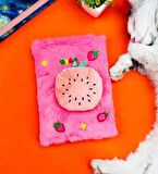 Sevimli Meyve Kabartmalı Peluş Defter
