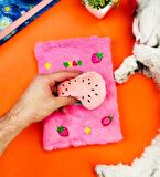 Sevimli Meyve Kabartmalı Peluş Defter