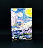 Metal Kapaklı Van Gogh Yıldızlı Gece Tasarımlı Lastikli Defter