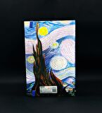 Metal Kapaklı Van Gogh Yıldızlı Gece Tasarımlı Lastikli Defter