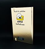 Metal Kapaklı Küçük Bi Yıkıldım Tasarımlı Lastikli Defter
