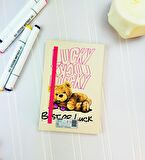 Şanslı Ayı Tasarımlı Lastikli Defter