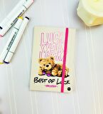 Şanslı Ayı Tasarımlı Lastikli Defter