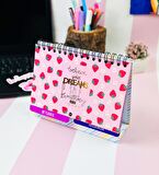 Believe İn Your Dreams Çilek Tasarımlı Yeni Nesil Masa Üsü Planner 2 Sayfa Sticker