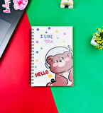 Hello Bear Tasarımlı Spiralli Defter 