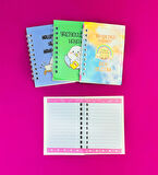Mini 4'lü Mottolu Spiralli Defter 