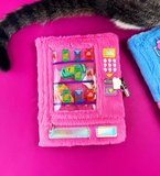 Otomat Tasarımlı Peluş Kapaklı Kilitli Defter