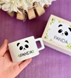 Ahşap Kutusunda Sevimli Panda Kupa Bardak