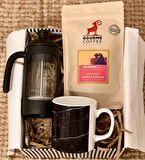 Siyah Mermer French Press & Filtre Kahveli Sevgiliye Hediye Seti