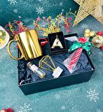 Gold Kupa Dilek Şişesi Mini Elmas Lamba Baston Şeker Ve Epoksi Anahtarlık Yılbaşı Seti