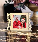 Mutlu Yıllar Fotoğraf Standlı Mdf Çerçeve Gold Ve Mutlu Yıllar Tasarımlı Kutulu Kupa Hediye Seti
