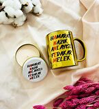 Anne Tasarımlı Kokulu Mum Ve Gold Kupa Set 
