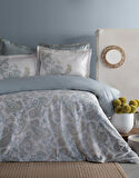 CIFT KISILIK ELEGANCE BASKILI SATEN NEVRESIM TAKIMI BERTA INDIGO  - NEVRESIM